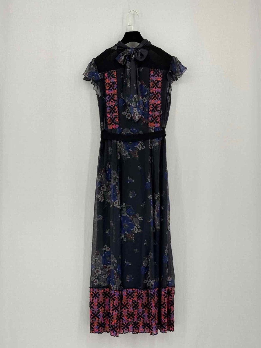 Pre-loved COACH Black Multicolor Size US 00 Midi Dress at Reems Closet