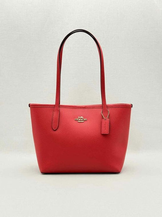 Pre-loved COACH City Red Tote Bag at Reems Closet