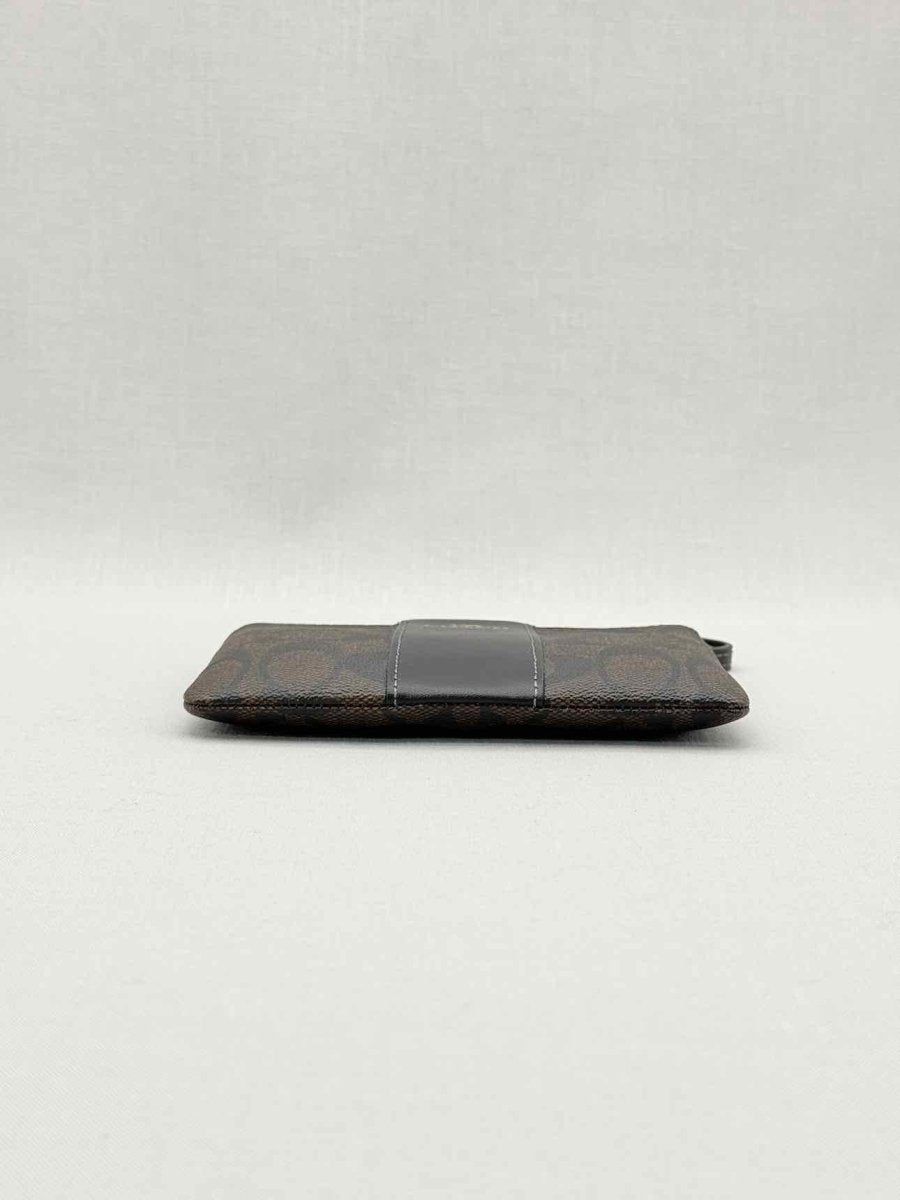 Pre - loved COACH Corner Zip Brown Signature Wristlet at Reems Closet