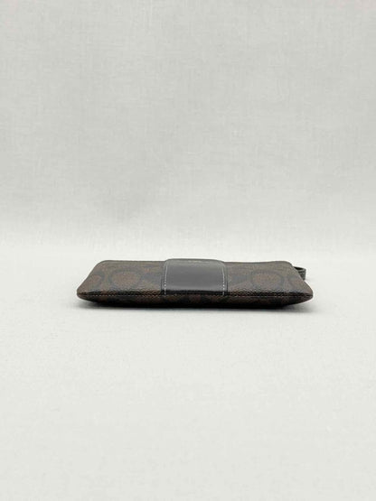 Pre - loved COACH Corner Zip Brown Signature Wristlet at Reems Closet