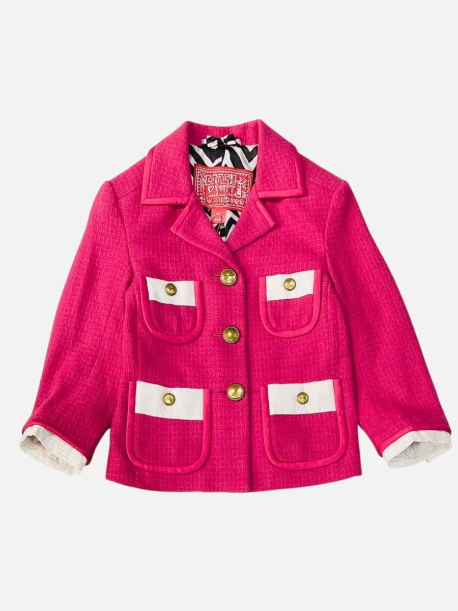 Pre - loved COACH Single Breasted Fuchsia Jacket at Reems Closet