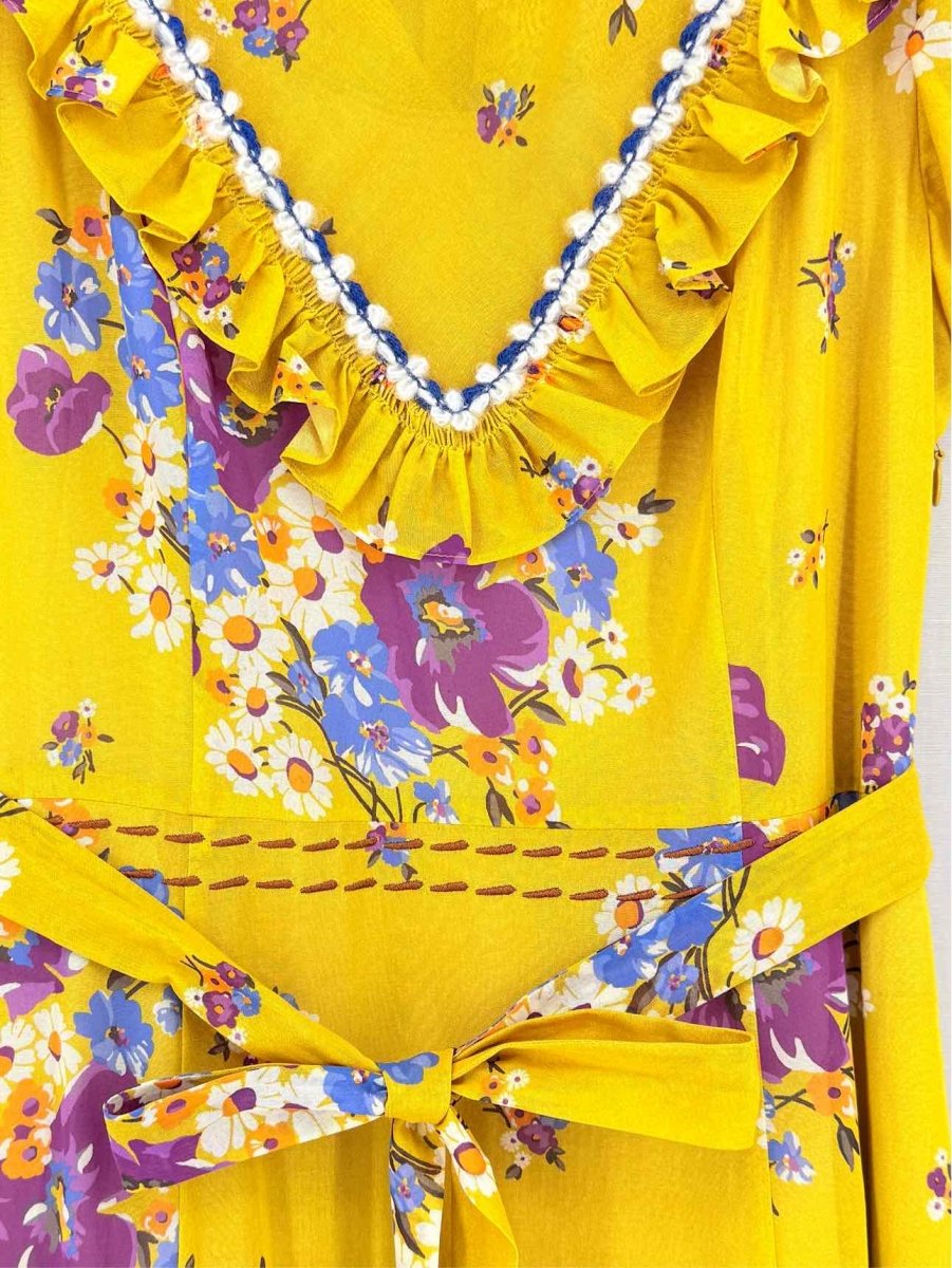 Pre-loved COACH Yellow Multicolor Size US 00 Midi Dress at Reems Closet