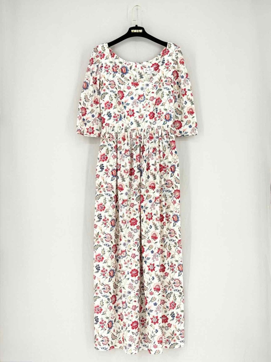 Pre - loved COCO SHOP Beige Multicolor Floral Size Small Long Dress at Reems Closet