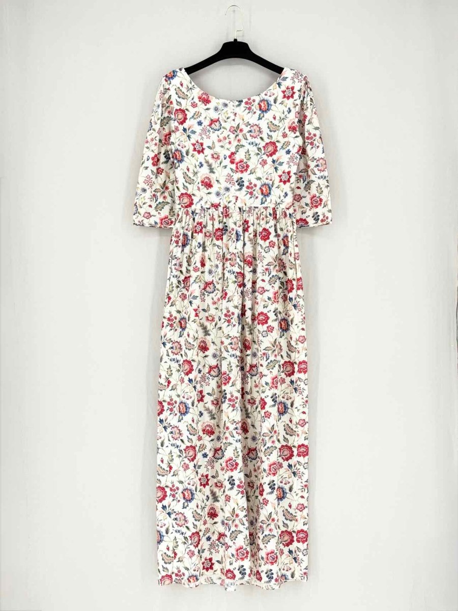 Pre - loved COCO SHOP Beige Multicolor Floral Size Small Long Dress at Reems Closet