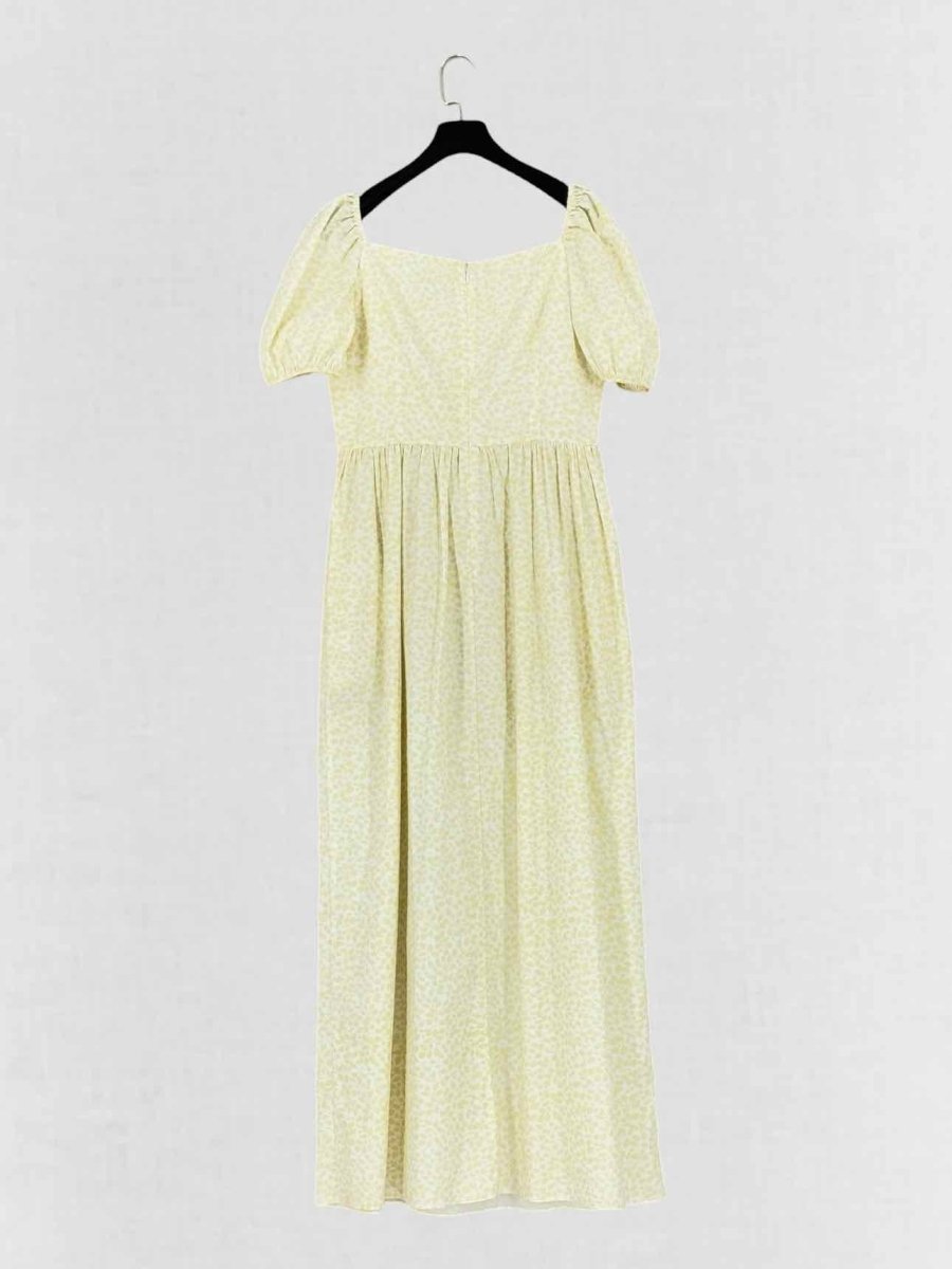 Pre - loved COCO SHOP Yellow & White Size Medium Midi Dress at Reems Closet