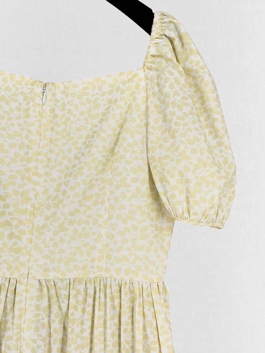 Pre - loved COCO SHOP Yellow & White Size Medium Midi Dress at Reems Closet