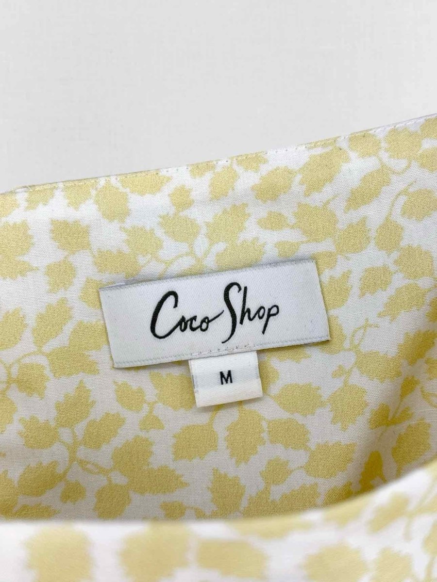 Pre - loved COCO SHOP Yellow & White Size Medium Midi Dress at Reems Closet