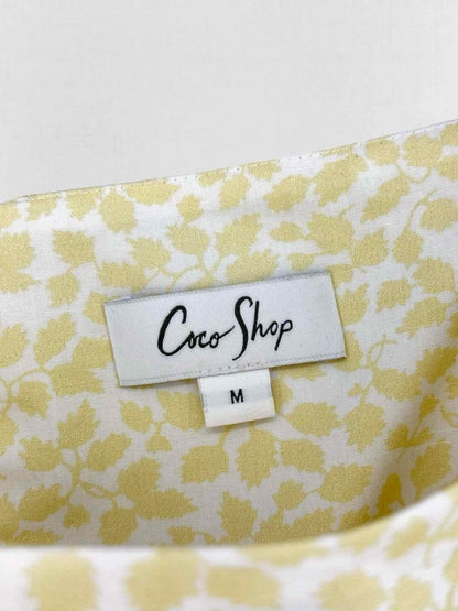 Pre - loved COCO SHOP Yellow & White Size Medium Midi Dress at Reems Closet