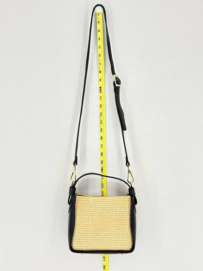 Pre - loved CONTIGO V - Bag Raffia Beige & Black Crossbody at Reems Closet