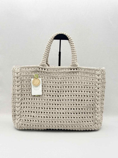 Pre-loved COOPERATIVE STUDIO Daily Beige Crochet Tote Bag at Reems Closet