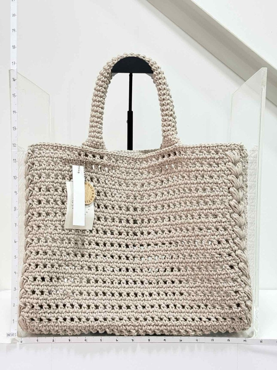Pre-loved COOPERATIVE STUDIO Daily Beige Crochet Tote Bag at Reems Closet