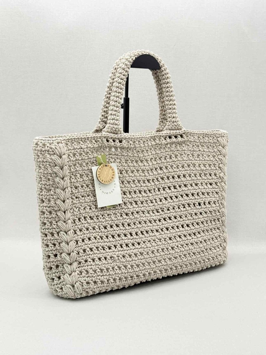 Pre-loved COOPERATIVE STUDIO Daily Beige Crochet Tote Bag at Reems Closet
