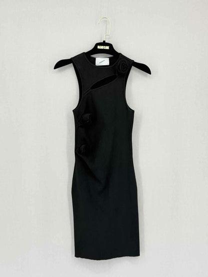 Pre-loved COPERNI Asymmetric Flower Black Size Small Short Dress at Reems Closet