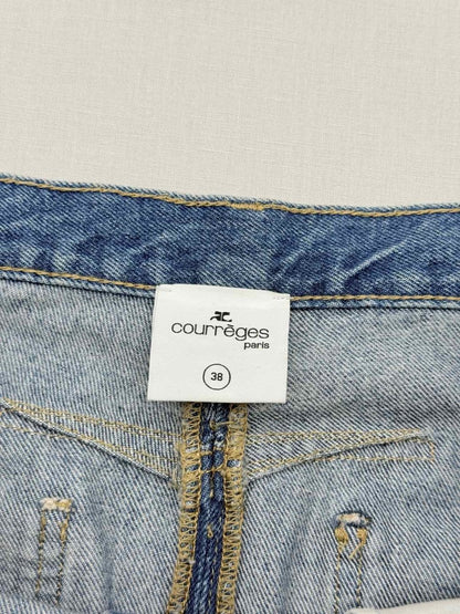 Pre - loved COURREGES Multiflex Light Blue Size US 6 Midi Skirt at Reems Closet