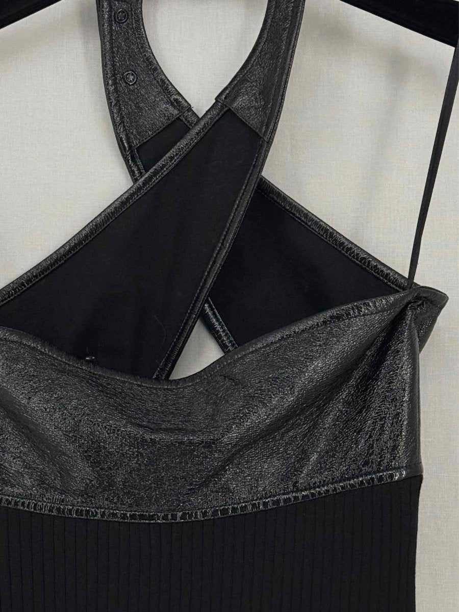 Pre-loved COURREGES Vinyl Knit Black Size US 4 Midi Dress at Reems Closet
