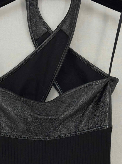 Pre-loved COURREGES Vinyl Knit Black Size US 4 Midi Dress at Reems Closet