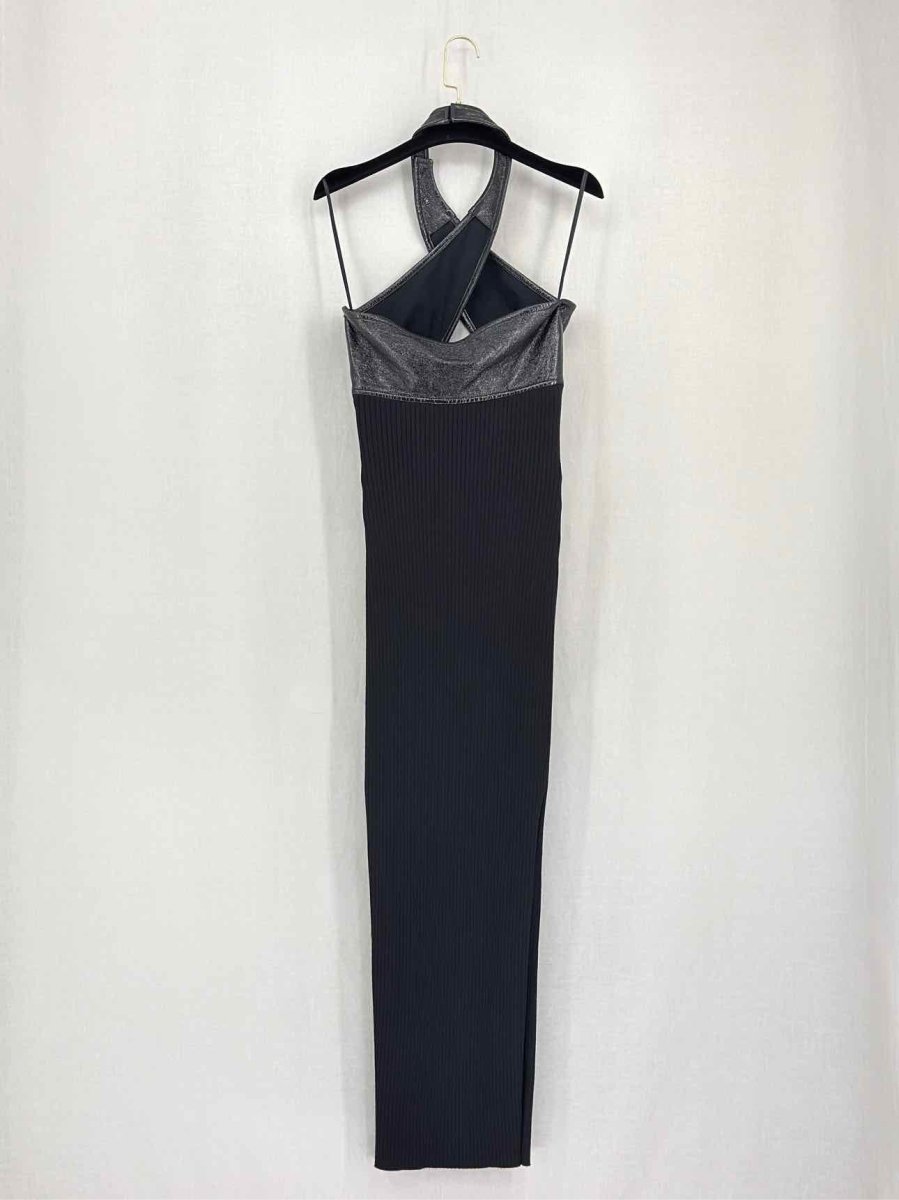 Pre-loved COURREGES Vinyl Knit Black Size US 4 Midi Dress at Reems Closet