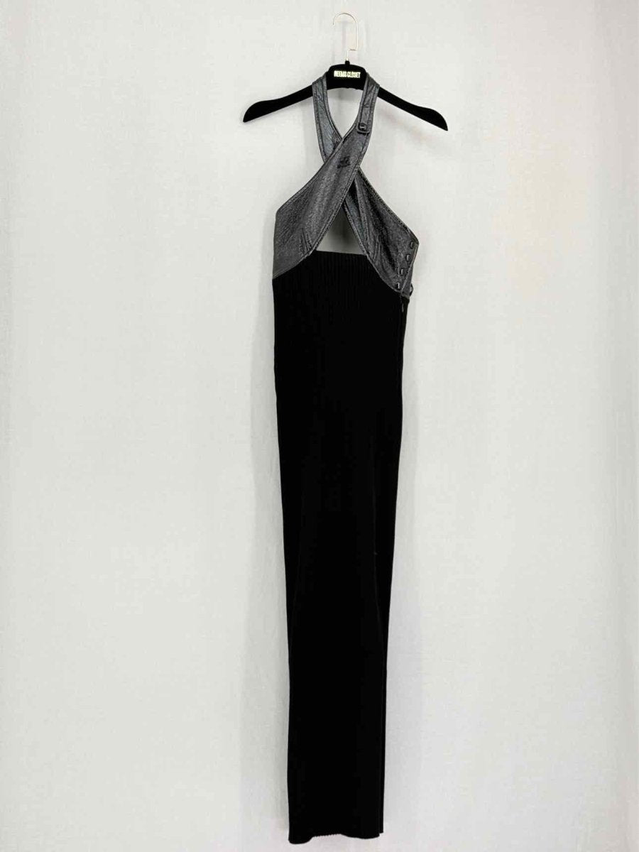 Pre-loved COURREGES Vinyl Knit Black Size US 4 Midi Dress at Reems Closet