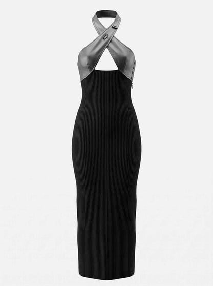 Pre-loved COURREGES Vinyl Knit Black Size US 4 Midi Dress at Reems Closet