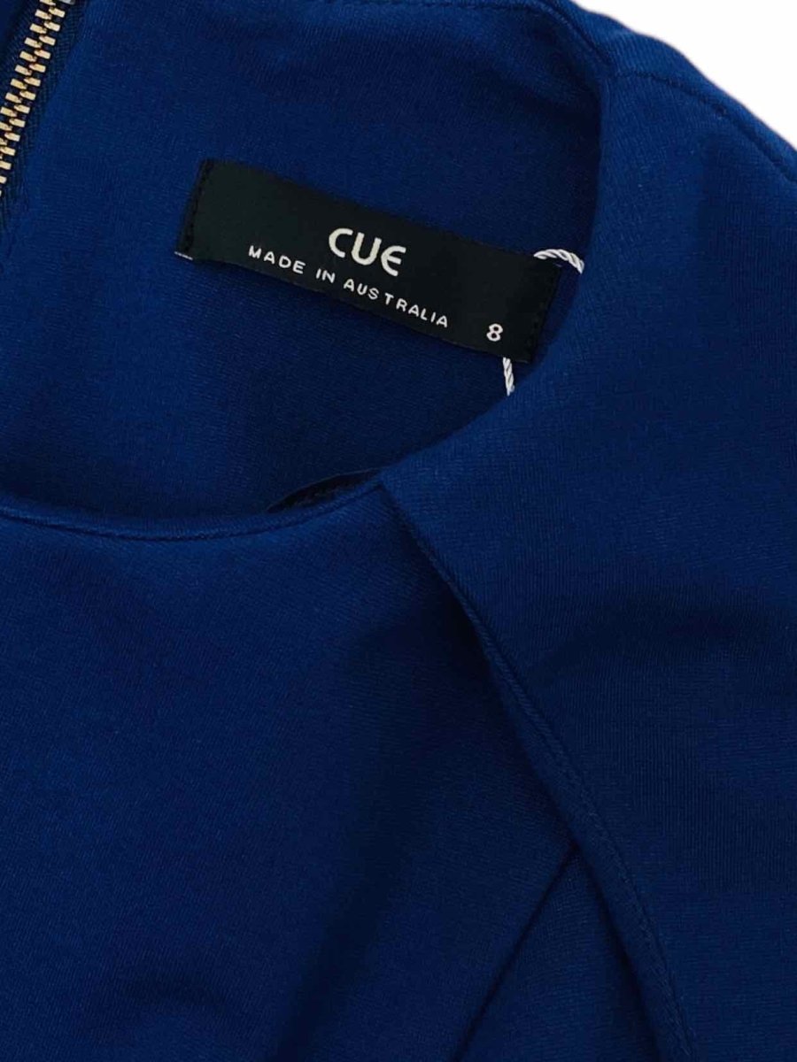 Pre - loved CUE Fit &amp; Flare Navy Blue Size Small Short Dress at Reems Closet