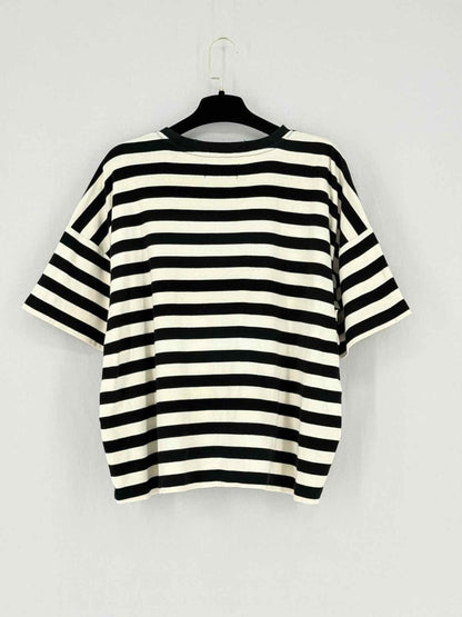 Pre - loved CURRENT ELLIOTT Black & White Striped Size US 2 T-shirt at Reems Closet