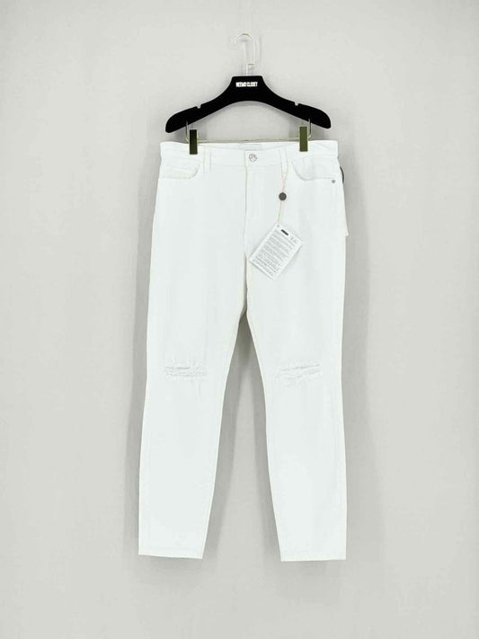 Pre - loved CURRENT ELLIOTT Off - white Distressed Size 31 Jeans at Reems Closet