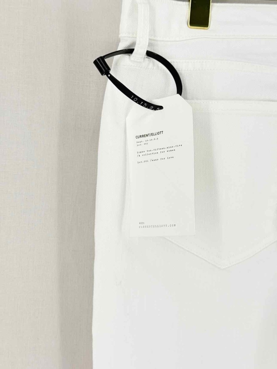 Pre - loved CURRENT ELLIOTT Off - white Distressed Size 31 Jeans at Reems Closet