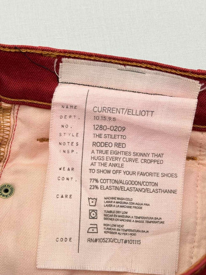 Pre - loved CURRENT ELLIOTT Red Size 25 Jeans at Reems Closet
