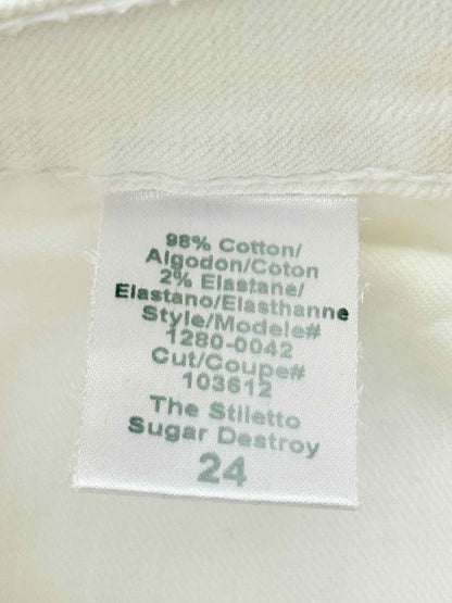 Pre - loved CURRENT ELLIOTT Sugar Destroy White Size 24 Jeans at Reems Closet