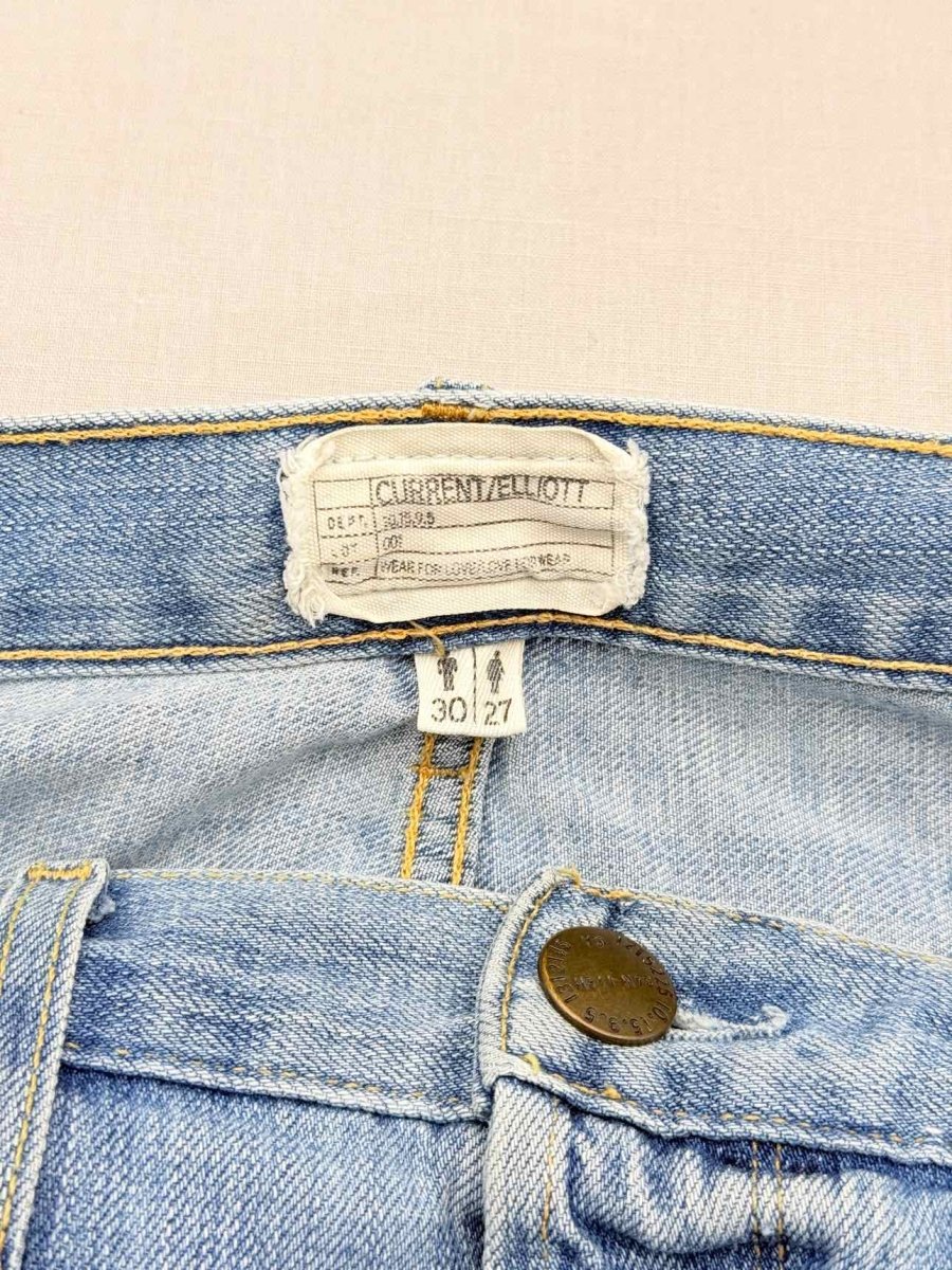 Pre - loved CURRENT ELLIOTT Unisex The Crossover Blue Washed Jeans at Reems Closet