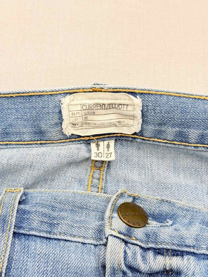 Pre - loved CURRENT ELLIOTT Unisex The Crossover Blue Washed Jeans at Reems Closet