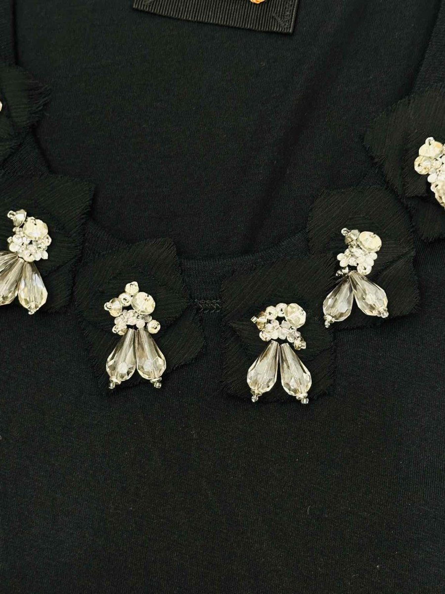 Pre-loved D & G Black Crystal Embellished Neckline Top from Reems Closet