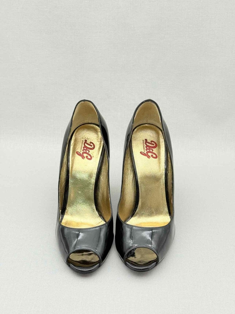 Pre - loved D & G Black Size EU 40 Wedges at Reems Closet