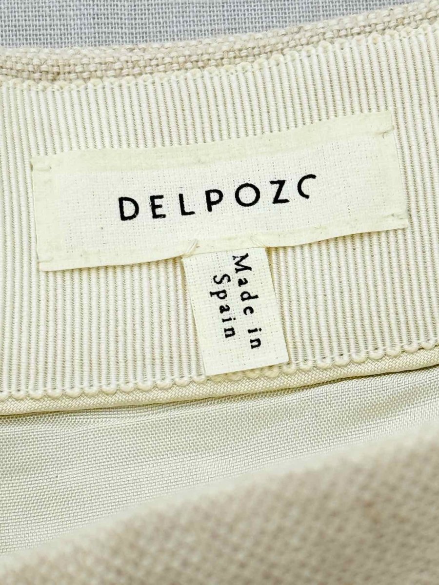 Pre - loved DELPOZO Long Pleated Cream Size US 4 Pants at Reems Closet