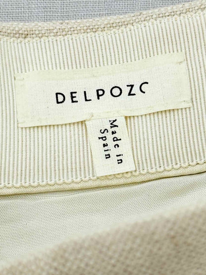 Pre - loved DELPOZO Long Pleated Cream Size US 4 Pants at Reems Closet