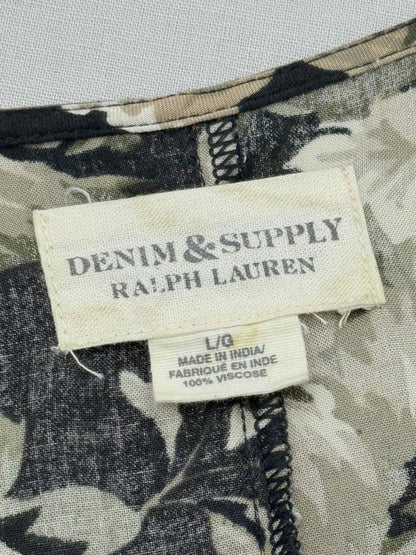 Pre - loved DENIM & SUPPLY Black Multicolor Size Large Short Dress at Reems Closet