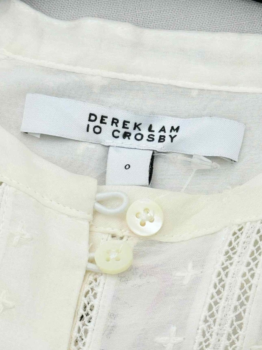 Pre - loved DEREK LAM 10 CROSBY White Eyelet Size US 0 Shirt at Reems Closet
