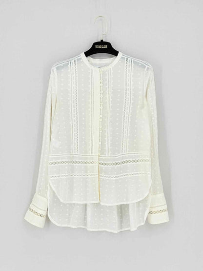 Pre - loved DEREK LAM 10 CROSBY White Eyelet Size US 0 Shirt at Reems Closet