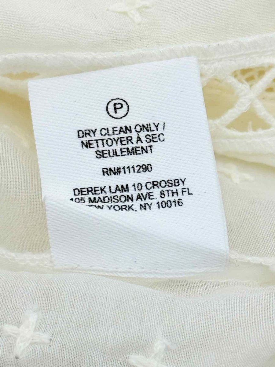 Pre - loved DEREK LAM 10 CROSBY White Eyelet Size US 0 Shirt at Reems Closet