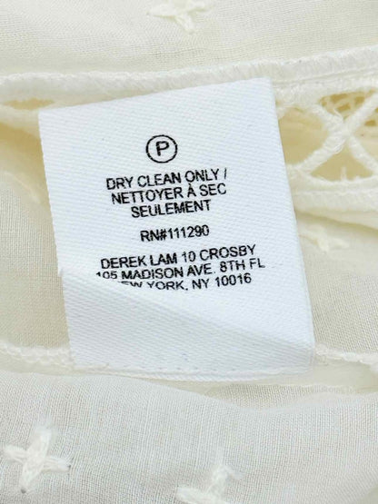 Pre - loved DEREK LAM 10 CROSBY White Eyelet Size US 0 Shirt at Reems Closet