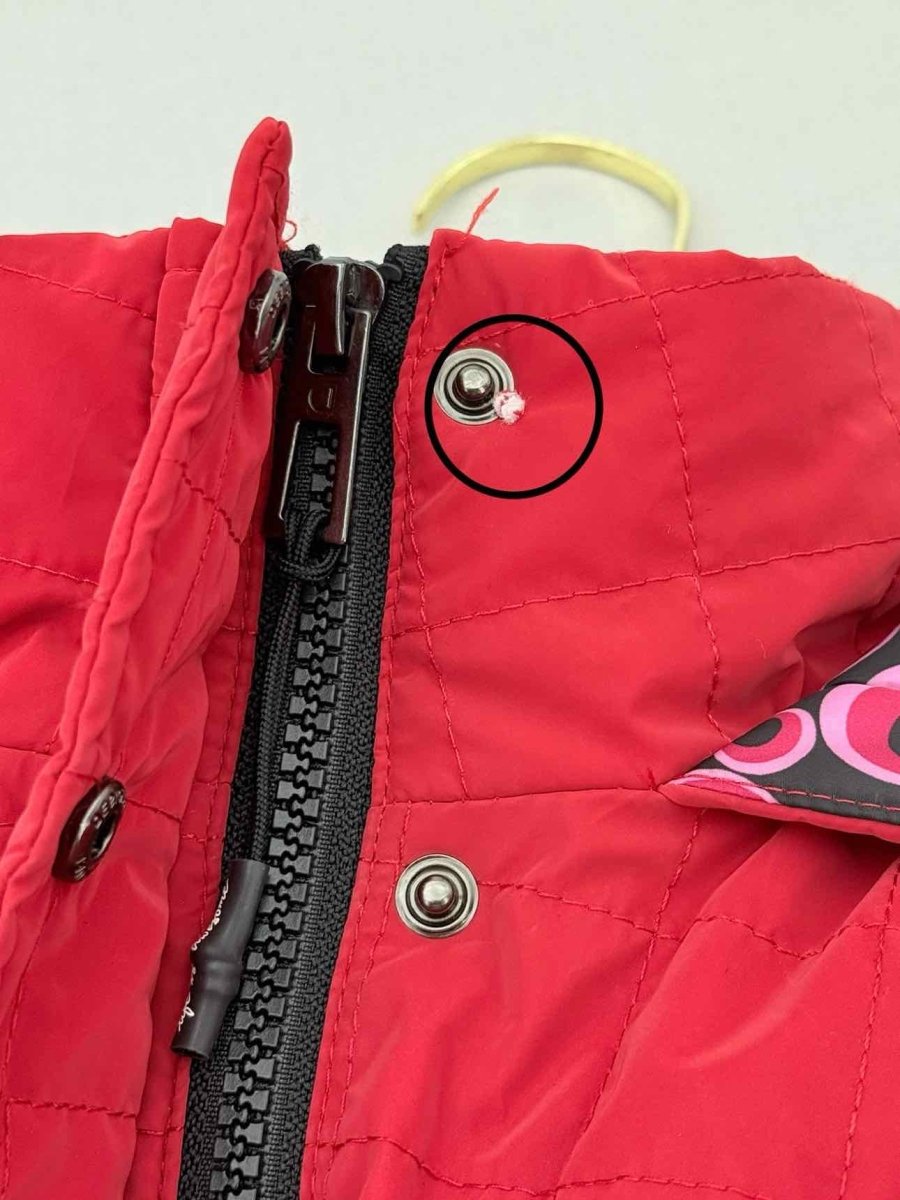 Pre - loved DESIGUAL Short Red Quilted Size Medium Jacket at Reems Closet