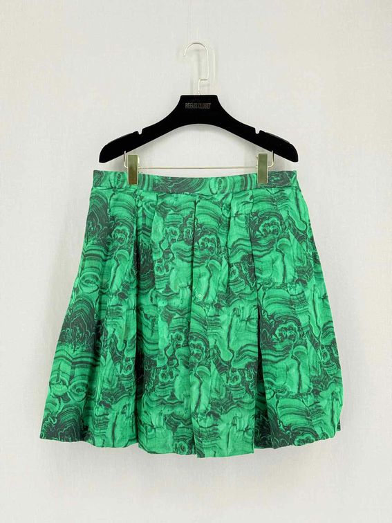 Pre-loved DEVI KROELL Green & Black Size Large Mini Skirt at Reems Closet