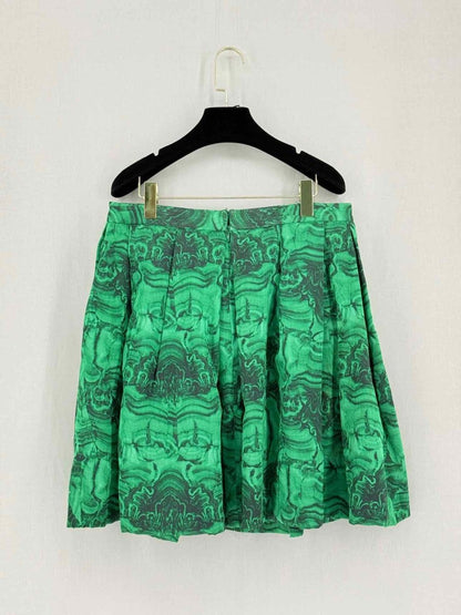 Pre-loved DEVI KROELL Green & Black Size Large Mini Skirt at Reems Closet