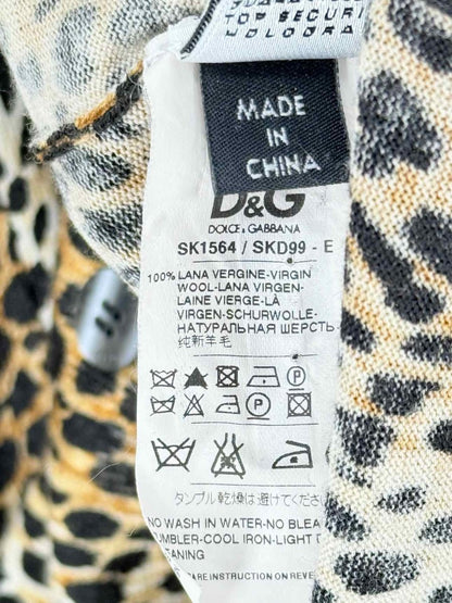 Pre - loved D&G Brown & Beige Leopard Print Size US 6 Short Dress at Reems Closet