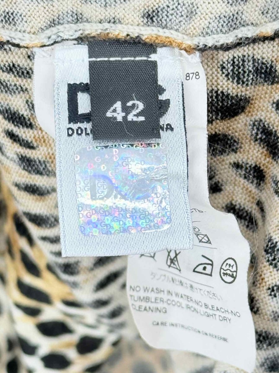 Pre - loved D&G Brown & Beige Leopard Print Size US 6 Short Dress at Reems Closet