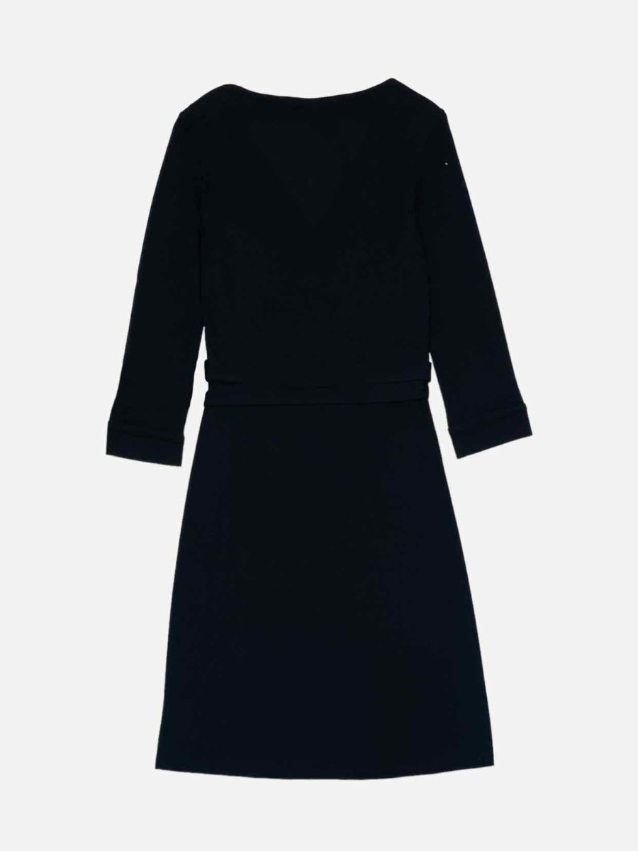 Pre - loved DIANE VON FURSTENBERG Black Knee Length Dress at Reems Closet