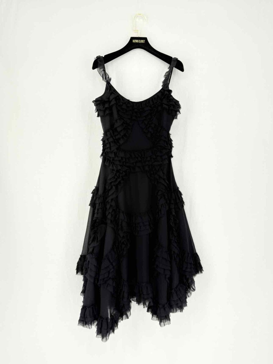 Pre - loved DIANE VON FURSTENBERG Black Knee Length Dress US4 at Reems Closet