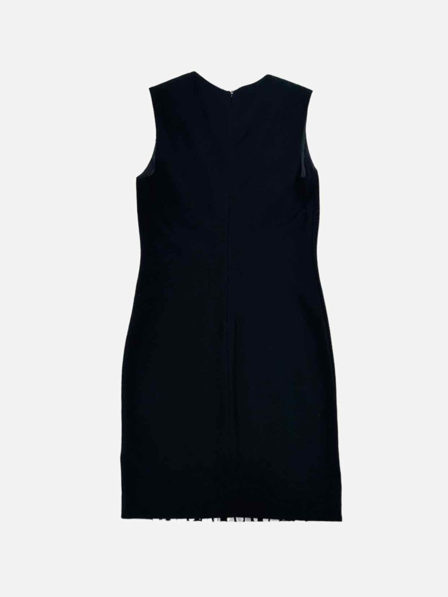 Pre - loved DIANE VON FURSTENBERG Black w/ White Knee Length Dress at Reems Closet