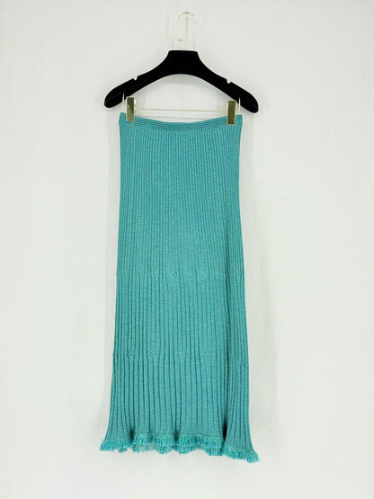 Pre - loved DIANE VON FURSTENBERG Blue Knit Size XSmall Midi Skirt at Reems Closet