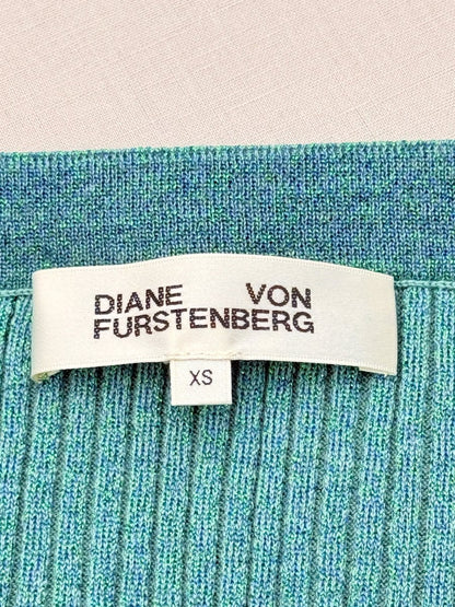 Pre - loved DIANE VON FURSTENBERG Blue Knit Size XSmall Midi Skirt at Reems Closet